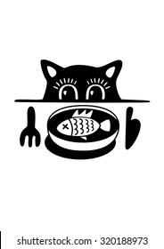 Cat with food