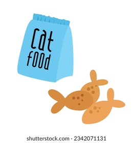 Cat Food Animal Pet Cartoon Illustration vector Clipart Sticker