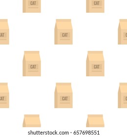 Cat food bag pattern seamless background in flat style repeat vector illustration