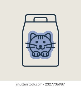 Cat food bag vector icon. Pet animal sign. Graph symbol for pet and veterinary web site and apps design, logo, app, UI