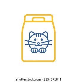 Cat food bag vector isolated icon. Pet animal sign. Graph symbol for pet and veterinary web site and apps design, logo, app, UI