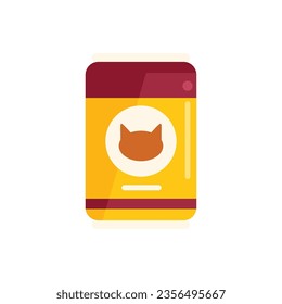 Cat food bottle icon flat vector. Pack snack. Can tin dry isolated