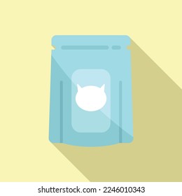 Icono de caja de comida para gato vector plano. Alimentación de mascotas. Tin can dry