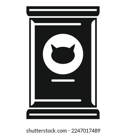 Cat food container icon simple vector. Pet bowl. Animal snack