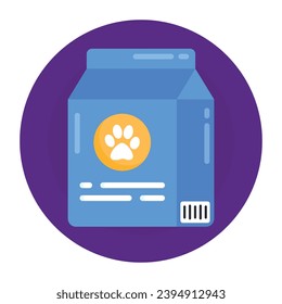 A cat food flat round icon design 