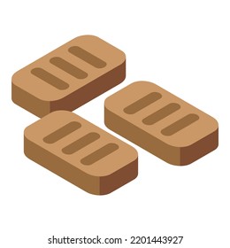 Icono de comida para gato. Isometric, ícono del vector del alimento del gato para el diseño web aislado en fondo blanco