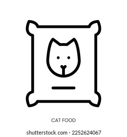 cat food icon. Line Art Style Design Isolated On White Background