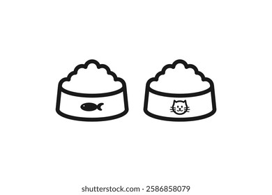 cat food icon line design