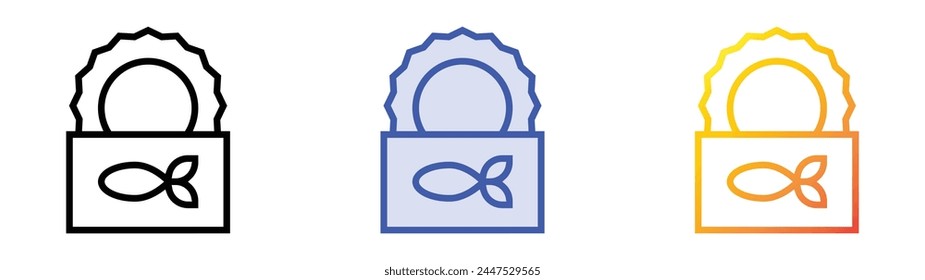 cat food icon. Linear, Blue Fill and Gradient Style Design Isolated On White Background