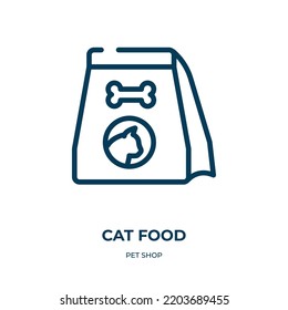 Cat food icon. Linear vector illustration from pet shop collection. Outline cat food icon vector. Thin line symbol for use on web and mobile apps, logo, print media.