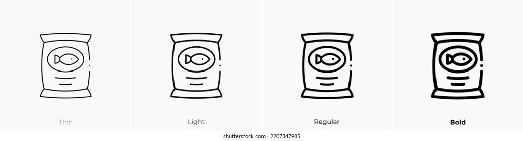 cat food icon. Thin, Light Regular And Bold style design isolated on white background