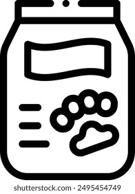 cat food icon. Thin Linear Style Design Isolated On White Background
