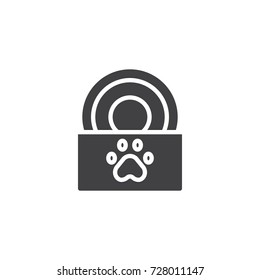 Cat food icon vector, filled flat sign, solid pictogram isolated on white. Symbol, logo illustration.