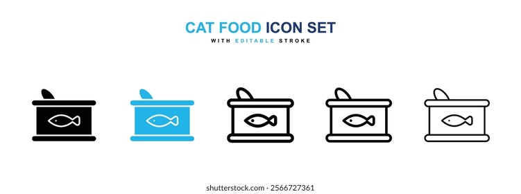 Cat food icons vector collection pack.