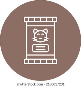 Cat Food line circle icon vector image. Can also be used for web apps, mobile apps and print media.