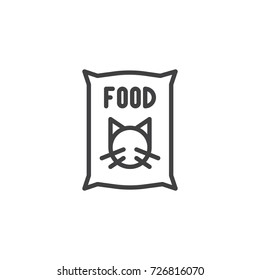 Cat food line icon, outline vector sign, linear style pictogram isolated on white. Symbol, logo illustration. Editable stroke