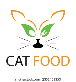 ilustración de diseño de logotipo de comida para gato