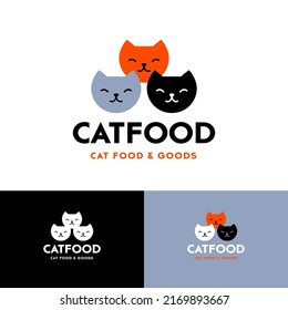 Cat Food Logo Three Cats Faces Stock Vector (Royalty Free) 2169893667 ...