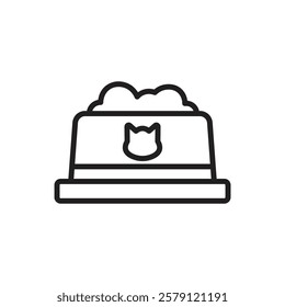 Cat Food Outline Icon Vector Illustration