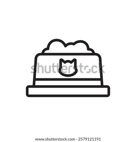 Cat Food Outline Icon Vector Illustration
