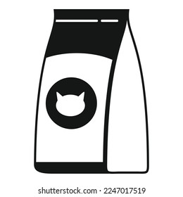 Icono de paquete de comida para gato vector simple. Alimentación de mascotas. Ropa animal