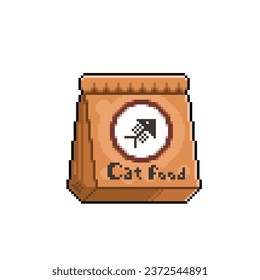 cat food pack in pixel art style