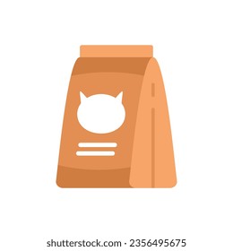 Cat food package icon flat vector. Dog feed. Animal pack isolated
