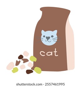 Cat food package vector illustration, pet food pack