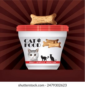 Cat food packaging bowl design