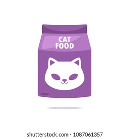 Cat food packet icon vector
