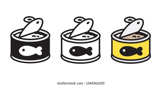 Cat Food Vector Fish Icon Logo Kitten Food Calico Character Cartoon Illustration Doodle