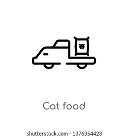 cat food vector line icon. Simple element illustration. cat food outline icon from transport concept. Can be used for web and mobile