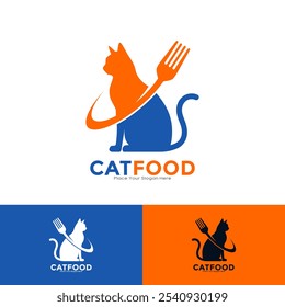 Cat food vector logo design. Suitable for, business, animal food, and shelter 