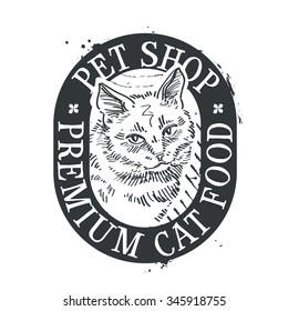 cat food vector logo design template. kitten or pet shop icon