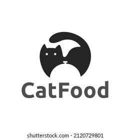 Cat Food vector logo template icon, Petcare symbol