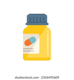 Cat food vitamin icon flat vector. Pet feed. Fish food isolated