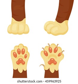 Cat foot cartoon vector illustration isolated on a white background