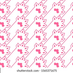Cat foot pattern seamless. Pet paw background. vector texture