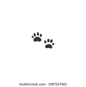 Cat footprint black silhouette vector on a white background