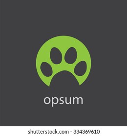 cat footprint cut identity template icon design element