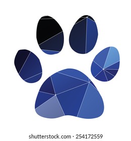 cat footprint icon Abstract Triangle Geometrical background 