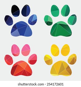 cat footprint icon Abstract Triangle Geometrical background 