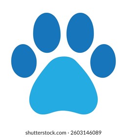 Cat footprint icon. Black silhouette of a paw print, isolated. Vector illustration eps 10