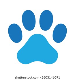 Cat footprint icon. Black silhouette of a paw print, isolated. Vector illustration eps 10