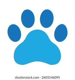Cat footprint icon. Black silhouette of a paw print, isolated. Vector illustration eps 10