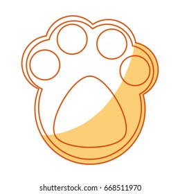 Cat footprint isolated