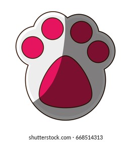 Cat footprint isolated