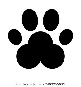 Cat footprint silhouette icon. Vector.