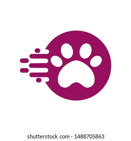 Cat Footprint Simple Logo Design