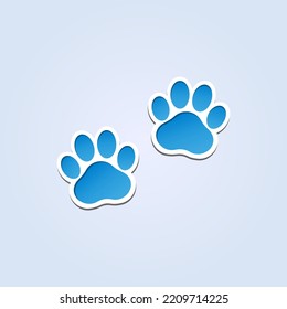 Cat Footprint Sticker Vector or Cat Paw Sticker Vector Isolated. Cat Footprint Sticker Vector or Cat Footprint Icon Illustration Vector Isolated. paw icon for sticker, logo, postcard, t-shirt.